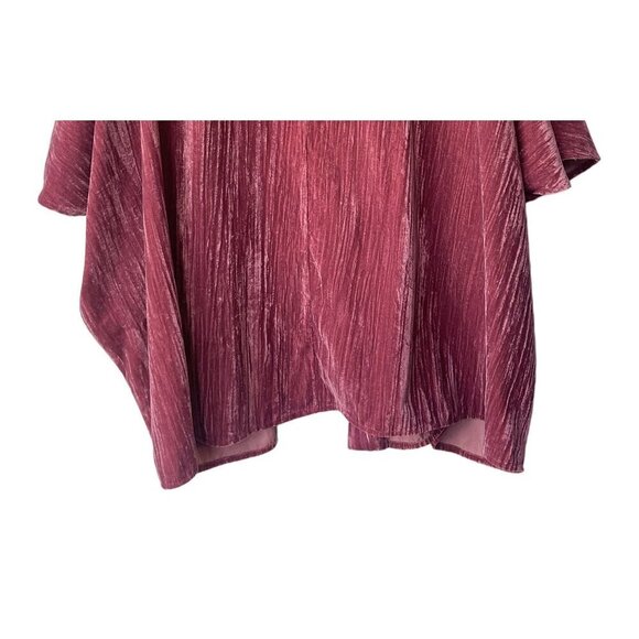 A New Day Open Cardigan Crushed Velvet One Size Boho Kimono Burgundy Pink - Picture 8 of 10